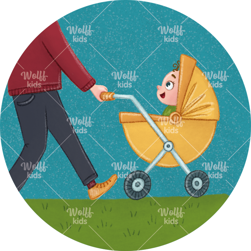 Einzelner Magnet: Kinderwagen/ Spazieren mit Baby